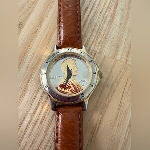 Vintage Claremont ladies two tone penny face watch NEW BATTERY